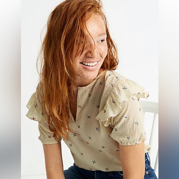 Madewell‎ Gazebo Embroidered Top Size Small - Picture 1 of 8
